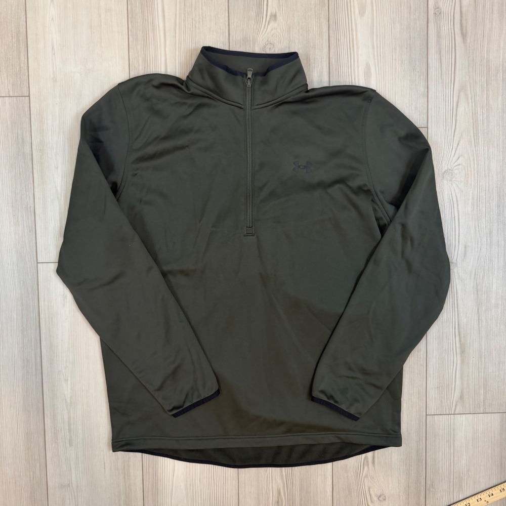 Under Armour Mens ColdGear Quarter‎ Zip Pullover Green XL 1357145